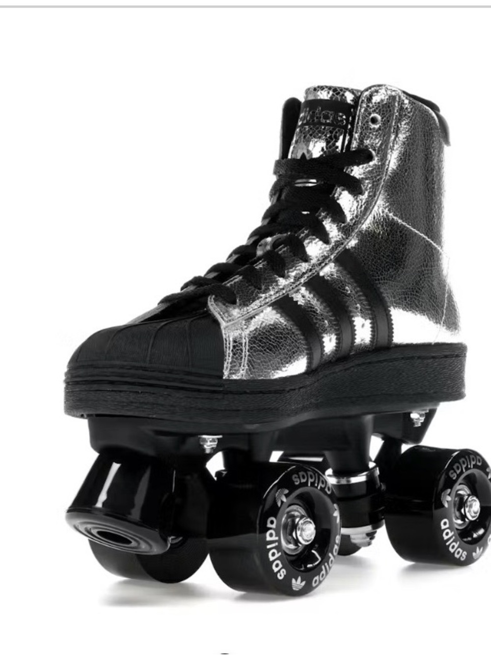 adidas Silver and Black High-Top Roller Skates